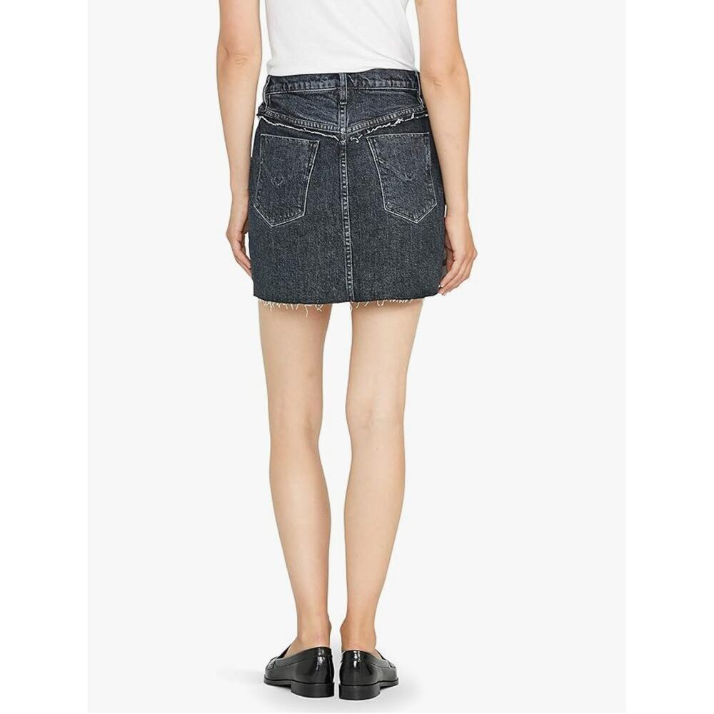 NWT Hudson Los Angeles Women's Viper Denim Mini Skirt - Blackened Camo - Size 29 - Picture 2 of 8